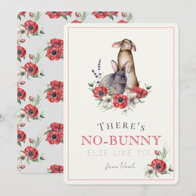 There's No-bunny Else Like You Valentine's Day Holiday Card (Front/Back)