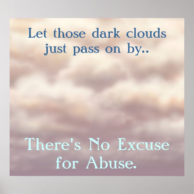 Theres No Excuse for Abuse Poster (Front)