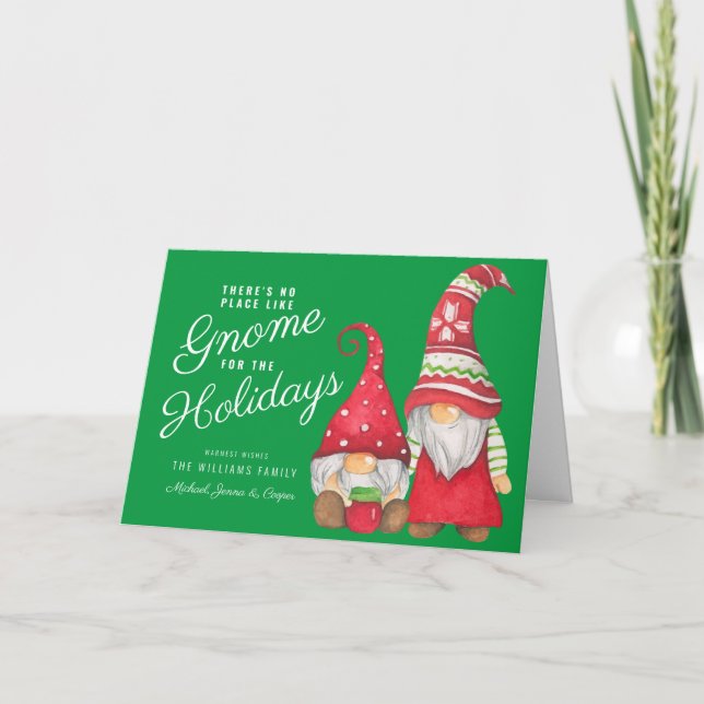 There's No Place Like Gnome for the Holidays Holiday Card (Front)