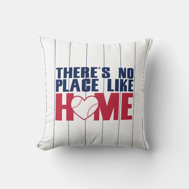 There's No Place Like HOME Baseball Heart Pillow (Front)