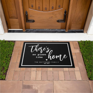There's No Place Like Home Custom Name Doormat
