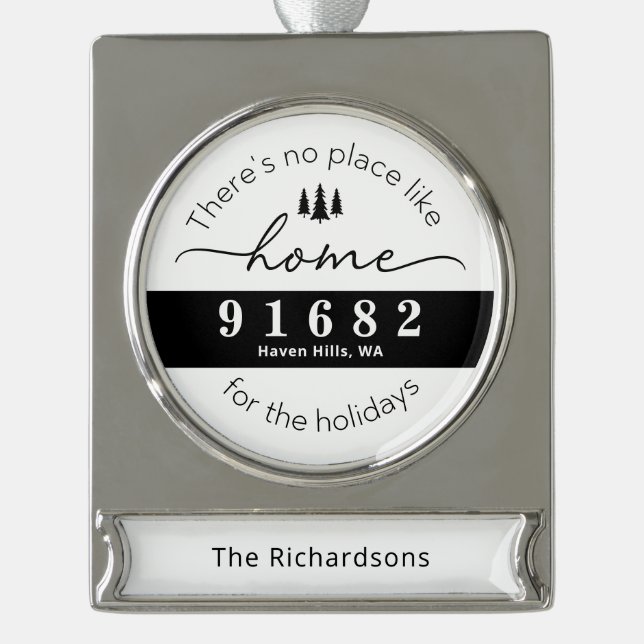 There's No Place Like Home For the Holidays Silver Plated Banner Ornament (Front)