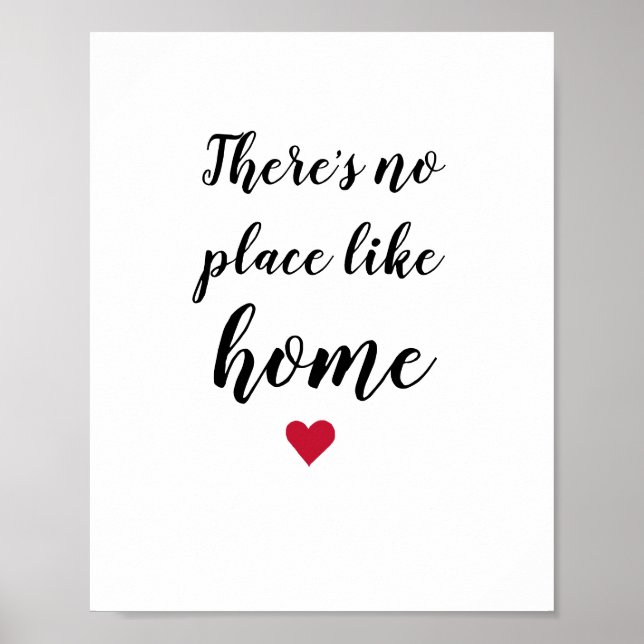 Theres No Place Like Home Quote Art Poster (Front)
