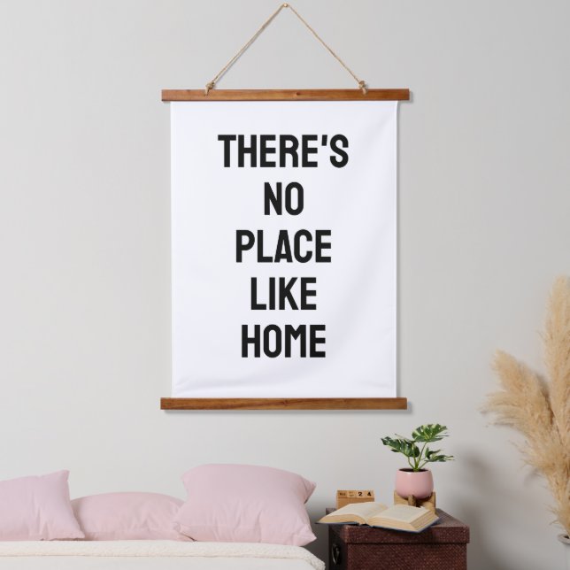 There's No Place Like Home Quote Hanging Tapestry (Bedroom)