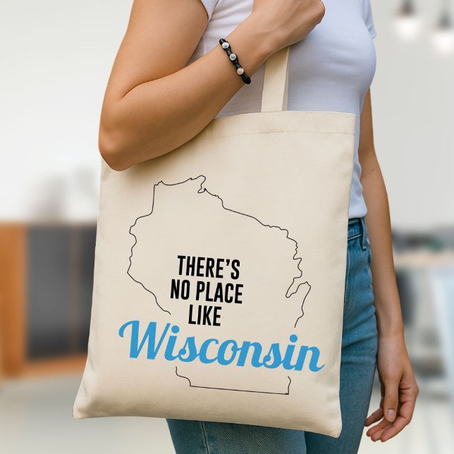 There's No Place Like Wisconsin Tote Bag, Mum Gift (Creator Uploaded)