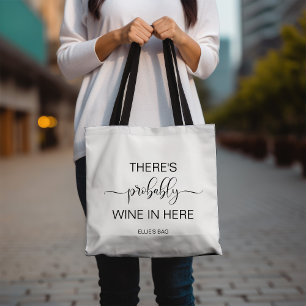 There's probably wine in here personalised tote bag