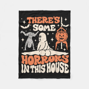There's Some Horrors Ghost Pumpkin Halloween Women Fleece Blanket
