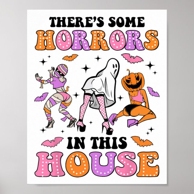 There's Some Horrors In This House Funny Ghost Hal Poster (Front)
