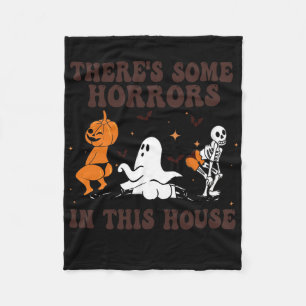 There's Some Horrors In This House Ghost Pumpkin H Fleece Blanket