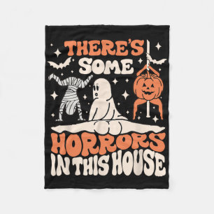 There's Some Horrors In This House Ghost Pumpkin H Fleece Blanket