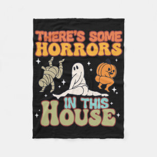 There's Some Horrors In This House Ghost Pumpkin H Fleece Blanket