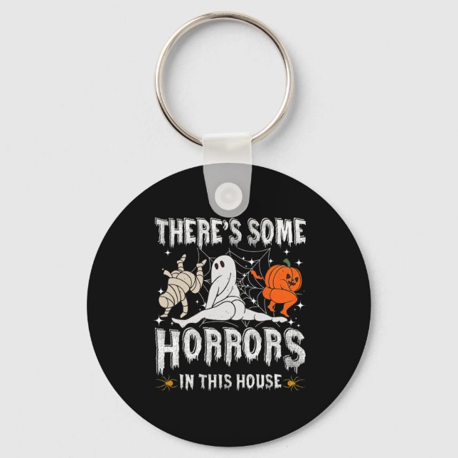There's Some Horrors In This House Ghost Pumpkin H Key Ring (Front)