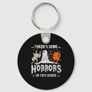 There's Some Horrors In This House Ghost Pumpkin H Key Ring