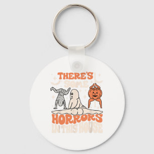 There's Some Horrors In This House Ghost Pumpkin H Key Ring