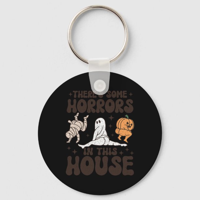 There's Some Horrors In This House Ghost Pumpkin H Key Ring (Front)