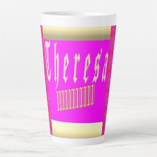 Theresa design shocking pink and gold coffee mug