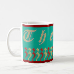 Theresa Graphic name design aqua blue and red Coffee Mug