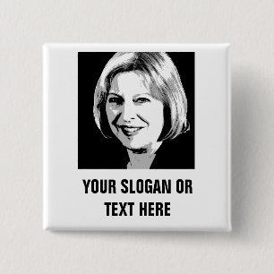 Theresa May Face Icon - 15 Cm Square Badge