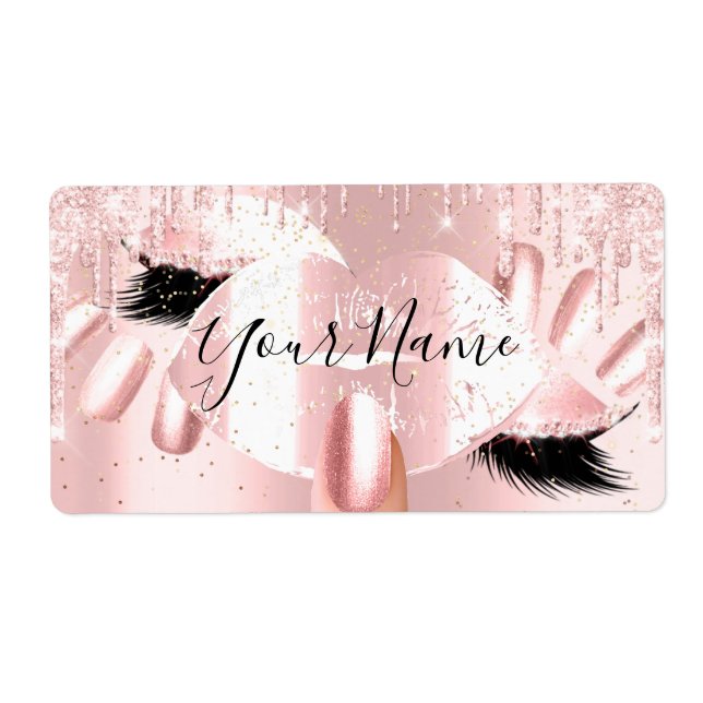 Theresa Pink Glitter Drips Kiss Lips Nails Makeup (Front)