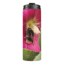 Thermal bottle Hollyhock bumble bee