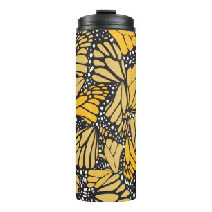 Thermal glass printed monarch butterfly tumbler