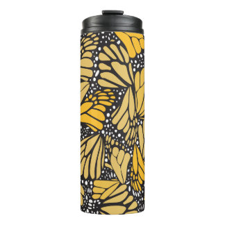 Thermal glass printed monarch butterfly tumbler