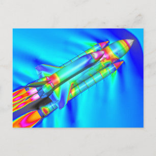 THERMAL IMAGE ATLANTIS SPACE SHUTTLE POSTCARD