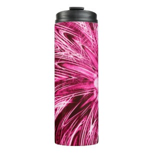 Thermal Tumbler Abstract Lines Purple Flower