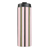 Thermal Tumbler Baby Pink & White Gold BlackStripe