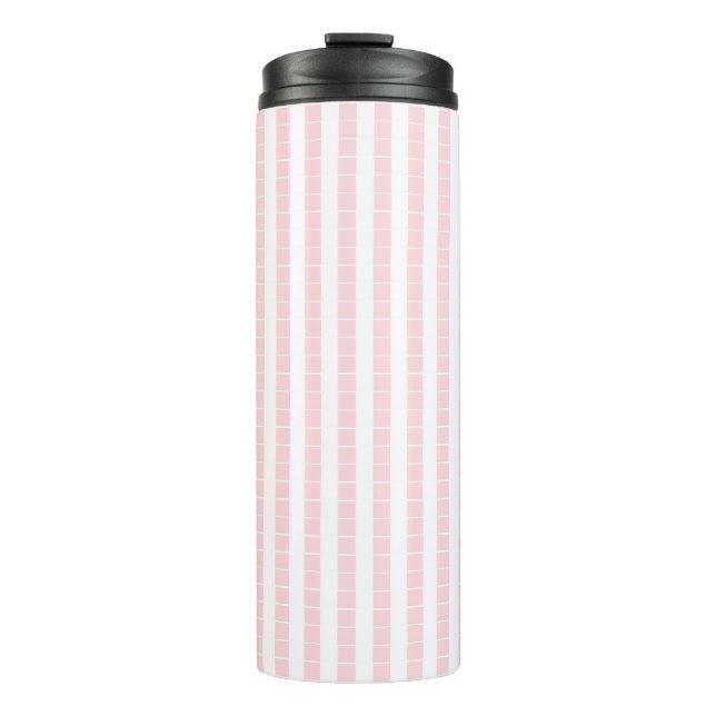 Thermal Tumbler Baby Pink & White Stripe (Front)