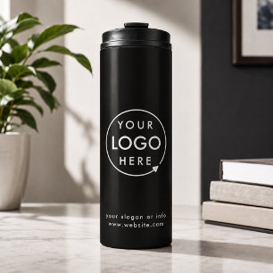 Thermal Tumbler   Black Custom Logo Business Cup