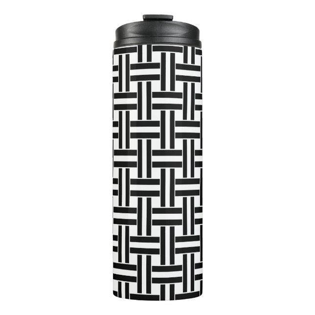 Thermal Tumbler Black & White Square Stripe (Front)