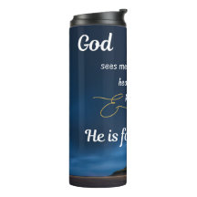 Thermal Tumbler - Blue - God Sees Me