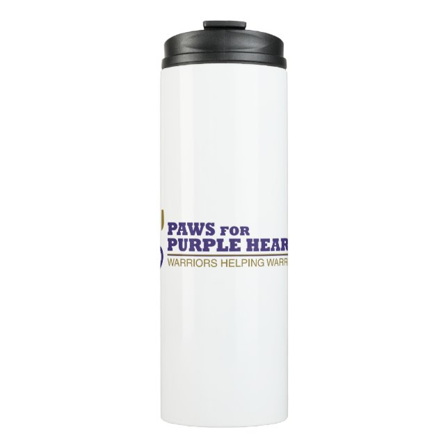 Thermal Tumbler Bottle - White w Color Logo (Front)