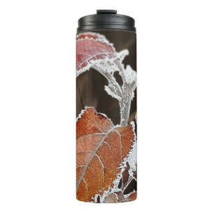 Thermal Tumbler Brown Frozen Leaves