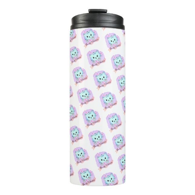Thermal Tumbler Cat Be Mine Pink Hearts (Front)