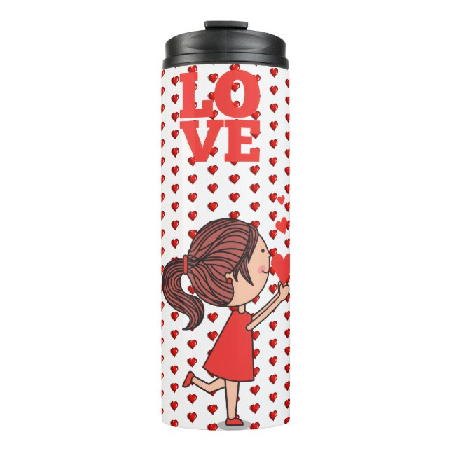 Thermal Tumbler Couple Red Hearts (Front)