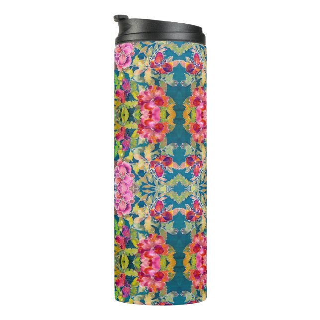 Thermal Tumbler - Floral Kaleidoscope (Rotated Right)
