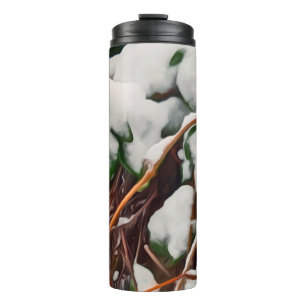Thermal Tumbler Fresh Snow On Evergreen Leaves