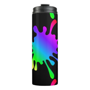 Thermal Tumbler Funny Rainbow Paint Splatters