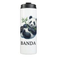 Thermal Tumbler Panda Eating Bamboo Coffee Mug