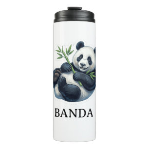 Thermal Tumbler Panda Eating Bamboo Coffee Mug