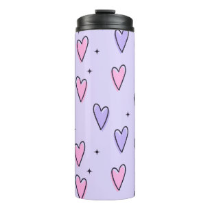 Thermal Tumbler Purple Pink Hearts