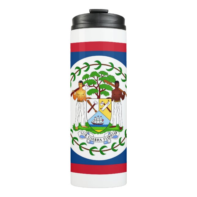 Thermal Tumbler with flag of Belise (Front)