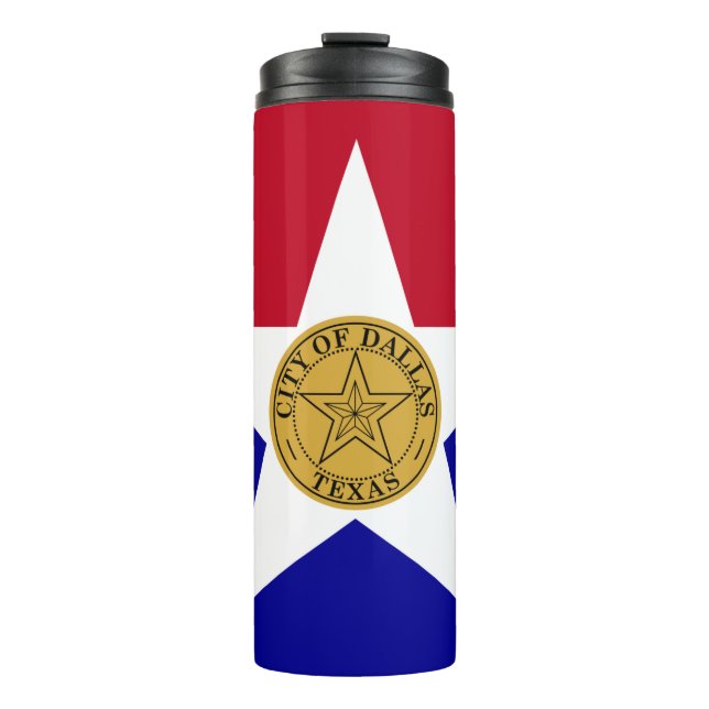 Thermal Tumbler with flag of Dallas (Front)