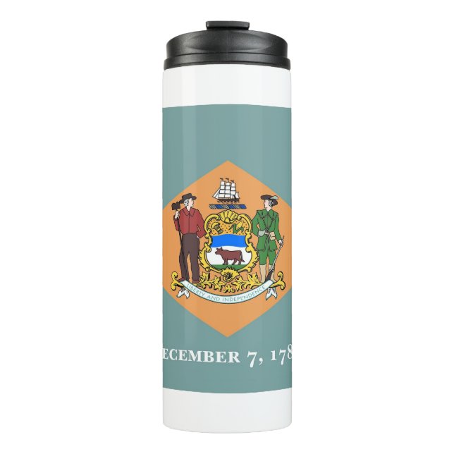 Thermal Tumbler with flag of Delaware, USA (Front)
