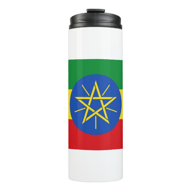 Thermal Tumbler with flag of Ethiopia (Front)