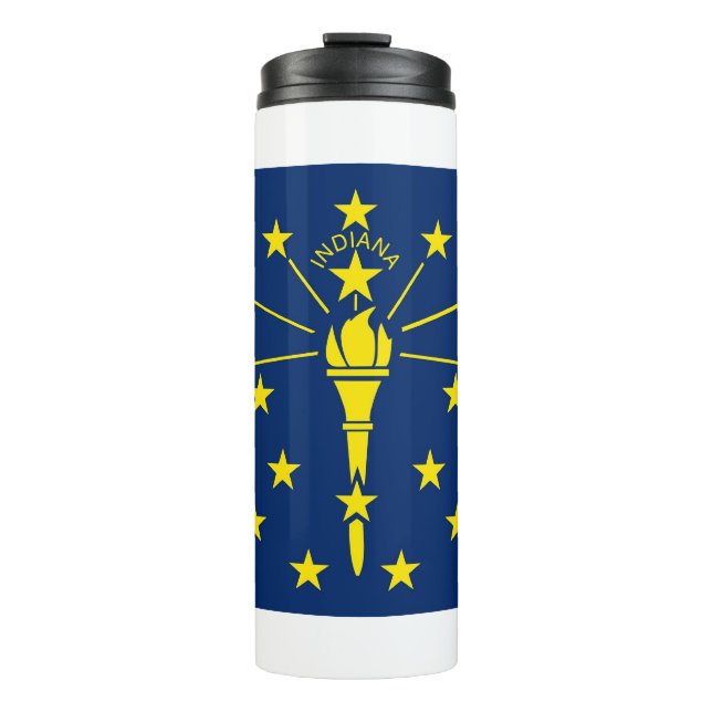 Thermal Tumbler with flag of Indiana, USA (Front)