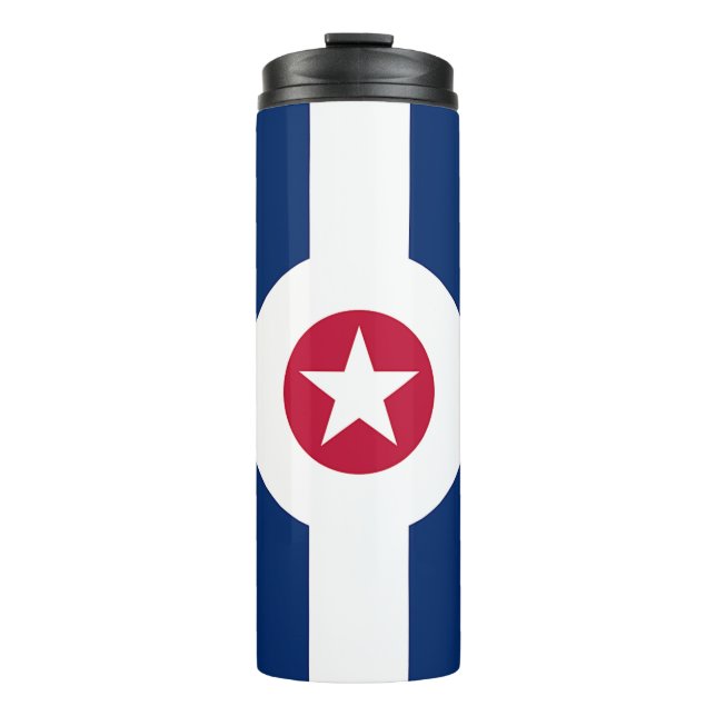 Thermal Tumbler with flag of Indianapolis, USA (Front)