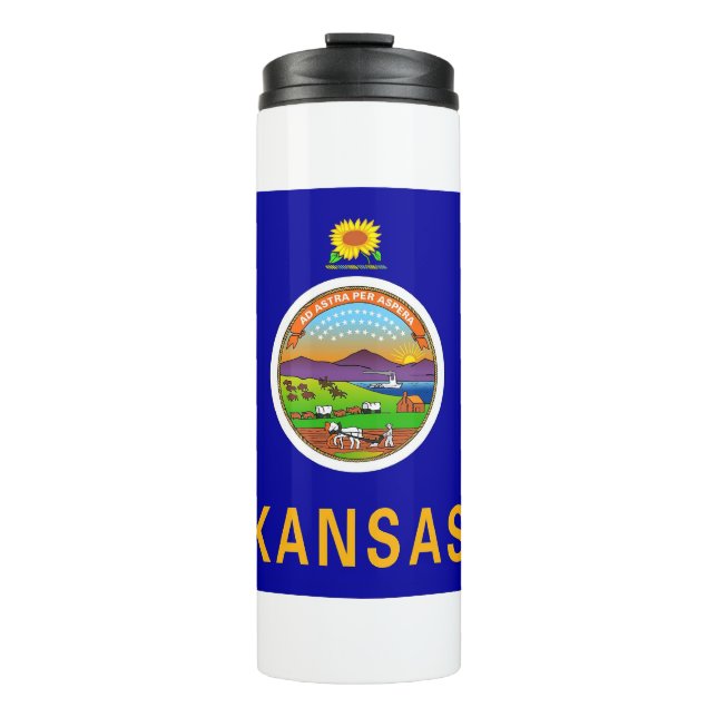 Thermal Tumbler with flag of Kansas, USA (Front)